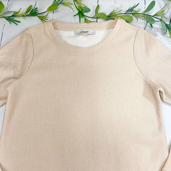 NWOT Loft Gold Pullover Fleece Sweatshirt with Round Neck - Picture 2 of 10